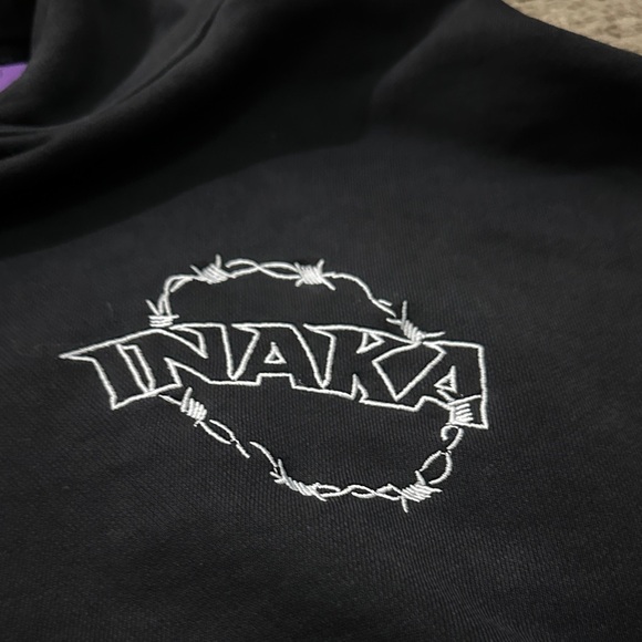 Inaka Power Rodeo Black Hoodie with White Detailing (OVERSIZED FIT) - Picture 3 of 5